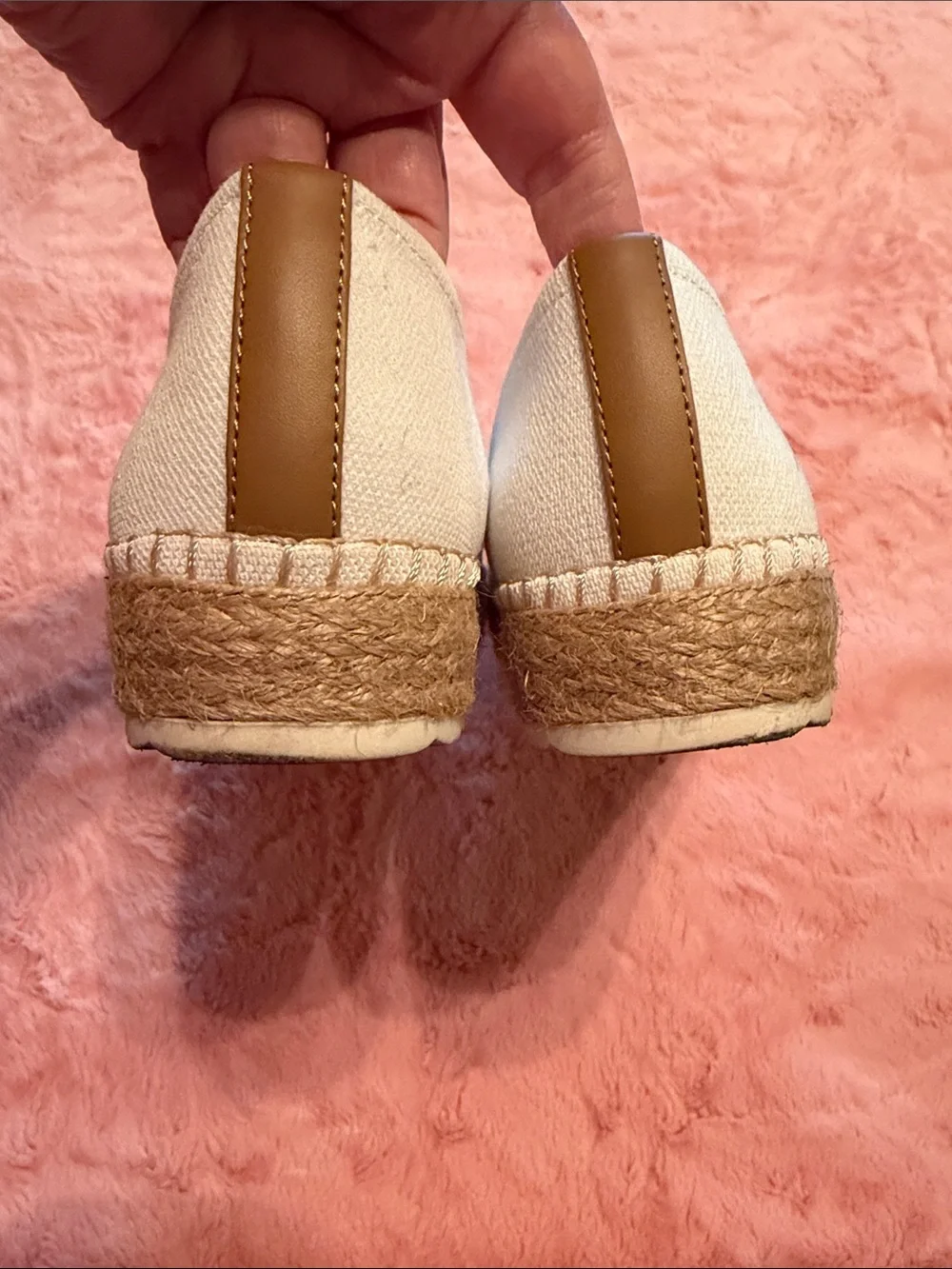 Dr. Scholl’s Off-White Canvas Espadrille Slip-Ons